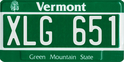 VT license plate XLG651