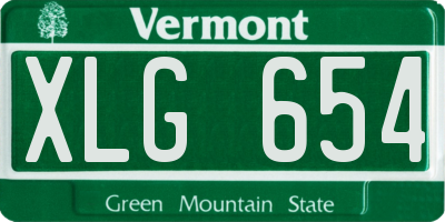 VT license plate XLG654
