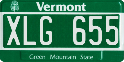 VT license plate XLG655