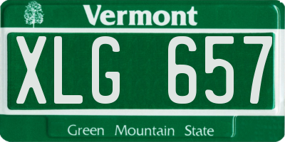 VT license plate XLG657