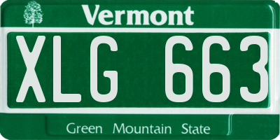 VT license plate XLG663