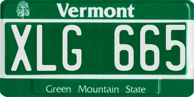 VT license plate XLG665