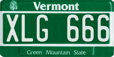 VT license plate XLG666