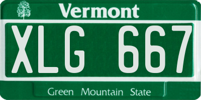 VT license plate XLG667