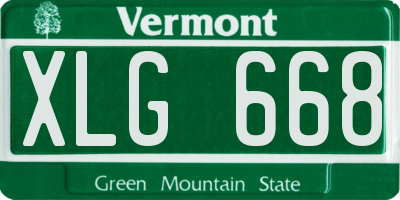 VT license plate XLG668