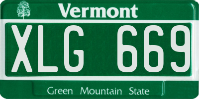 VT license plate XLG669