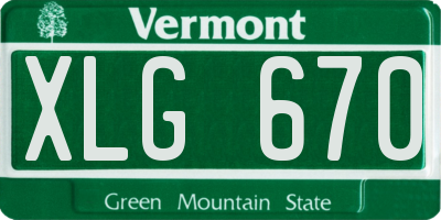 VT license plate XLG670
