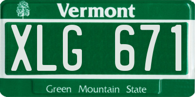 VT license plate XLG671