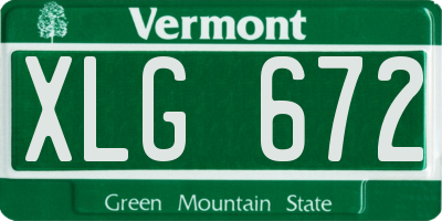 VT license plate XLG672