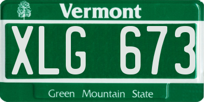 VT license plate XLG673
