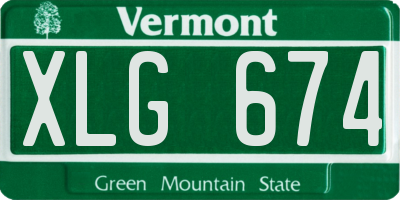 VT license plate XLG674