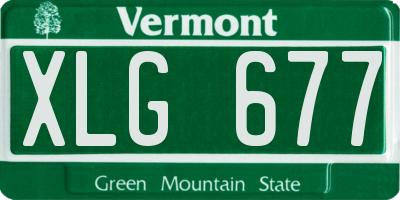 VT license plate XLG677