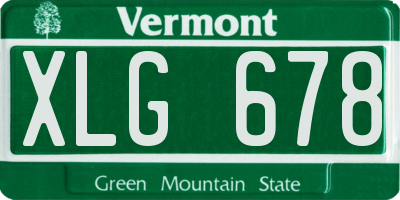 VT license plate XLG678