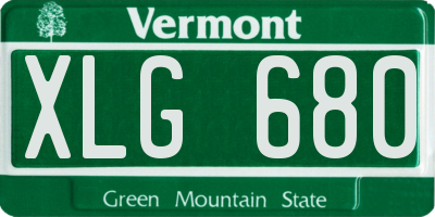 VT license plate XLG680