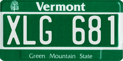 VT license plate XLG681