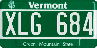 VT license plate XLG684