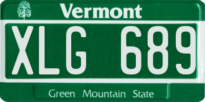 VT license plate XLG689