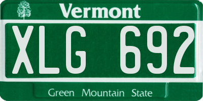 VT license plate XLG692