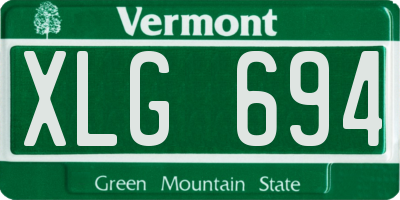 VT license plate XLG694