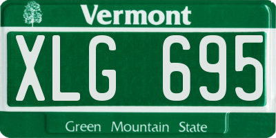 VT license plate XLG695