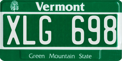 VT license plate XLG698