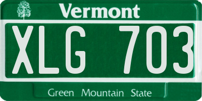 VT license plate XLG703
