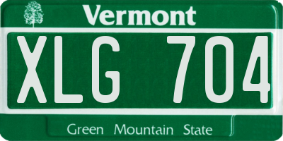 VT license plate XLG704
