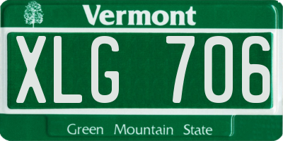 VT license plate XLG706