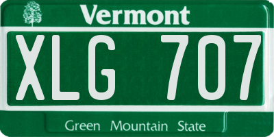 VT license plate XLG707