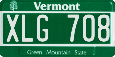 VT license plate XLG708