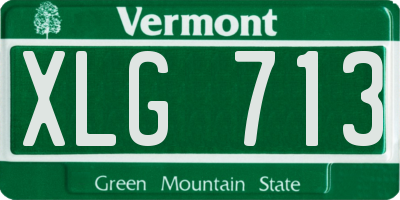VT license plate XLG713