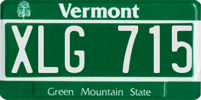 VT license plate XLG715