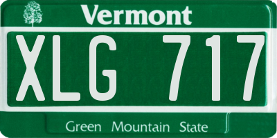 VT license plate XLG717