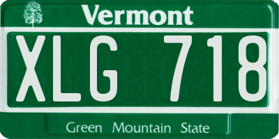 VT license plate XLG718