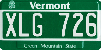 VT license plate XLG726