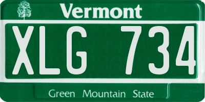 VT license plate XLG734