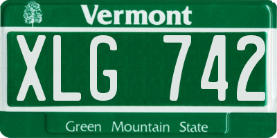 VT license plate XLG742