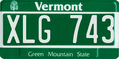 VT license plate XLG743
