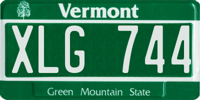 VT license plate XLG744