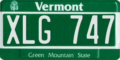 VT license plate XLG747