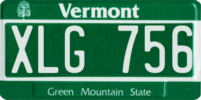 VT license plate XLG756