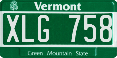 VT license plate XLG758