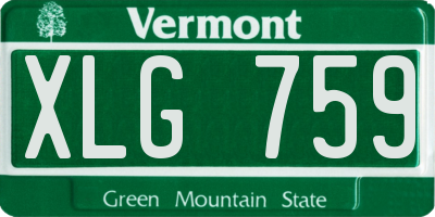 VT license plate XLG759
