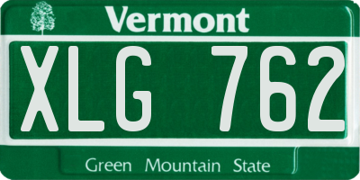 VT license plate XLG762