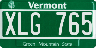 VT license plate XLG765