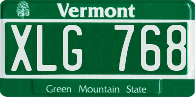 VT license plate XLG768