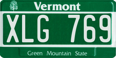 VT license plate XLG769