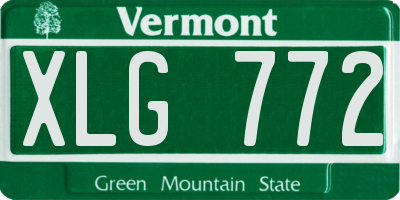 VT license plate XLG772