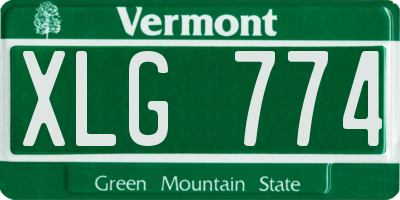 VT license plate XLG774