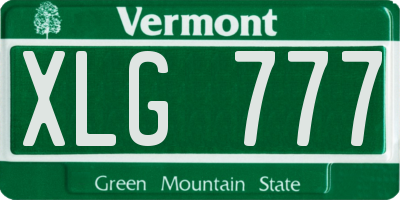 VT license plate XLG777